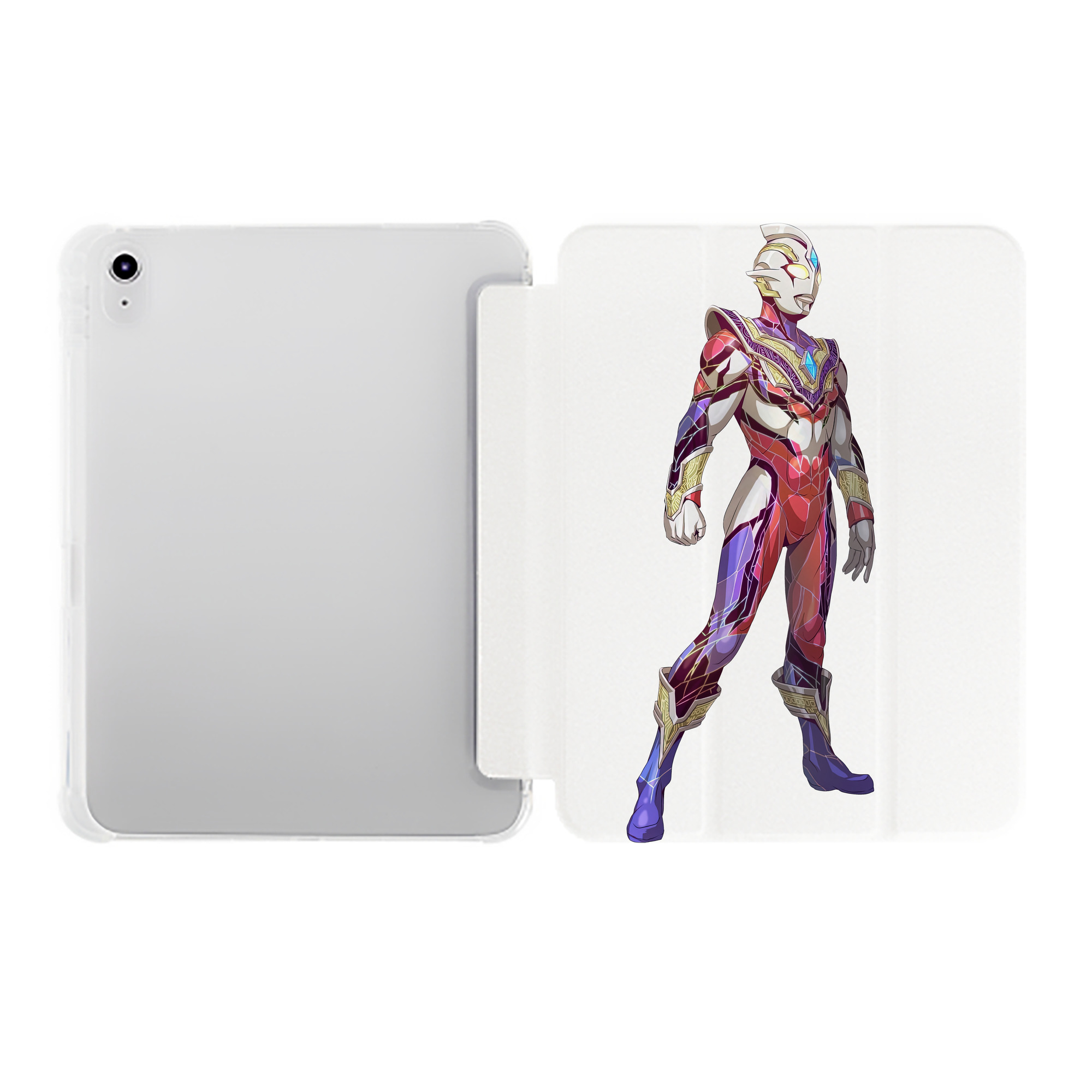 （画像用） ウルトラマン Ultraman IPad ケース ペン収納付き 三つ折りスタンド PUレザー×シリコン 対応機種9.5/10.5/10.9インチ